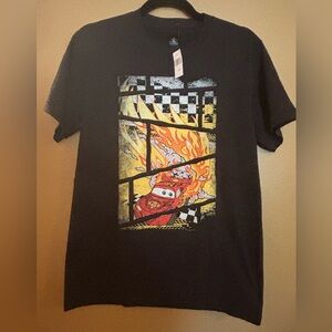 Disney Cars Lightning McQueen Youth XL Black Graphic T-Shirt NWT